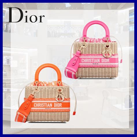 christian dior straw bag